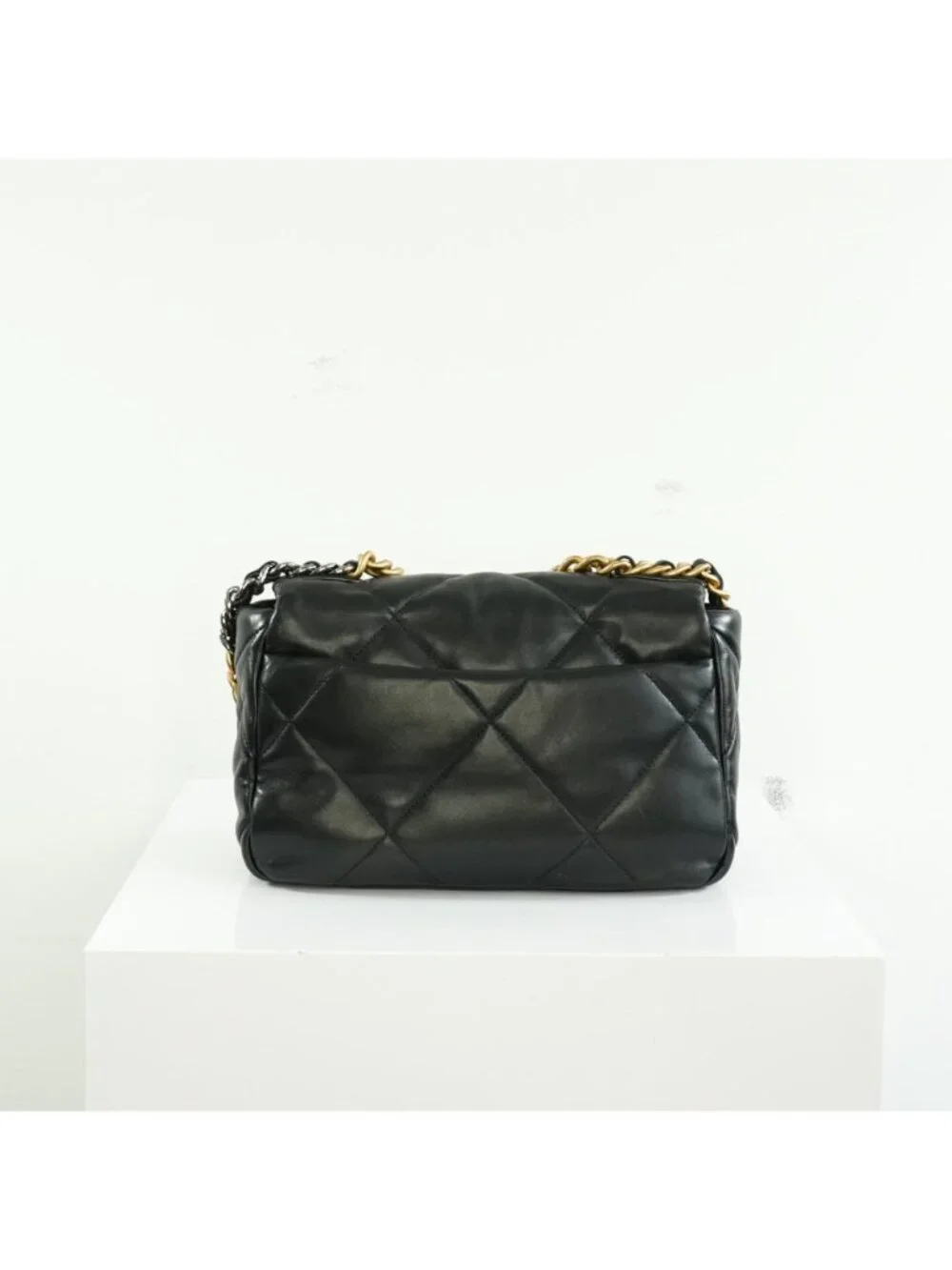 Chanel 19 Black Lambskin Medium Flap Bag Ful Set